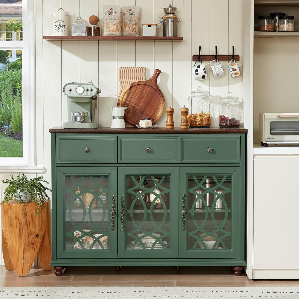 Joaxswe Farmhouse Sideboard Buffet Cabinet with Storage,48" Large Creden...
