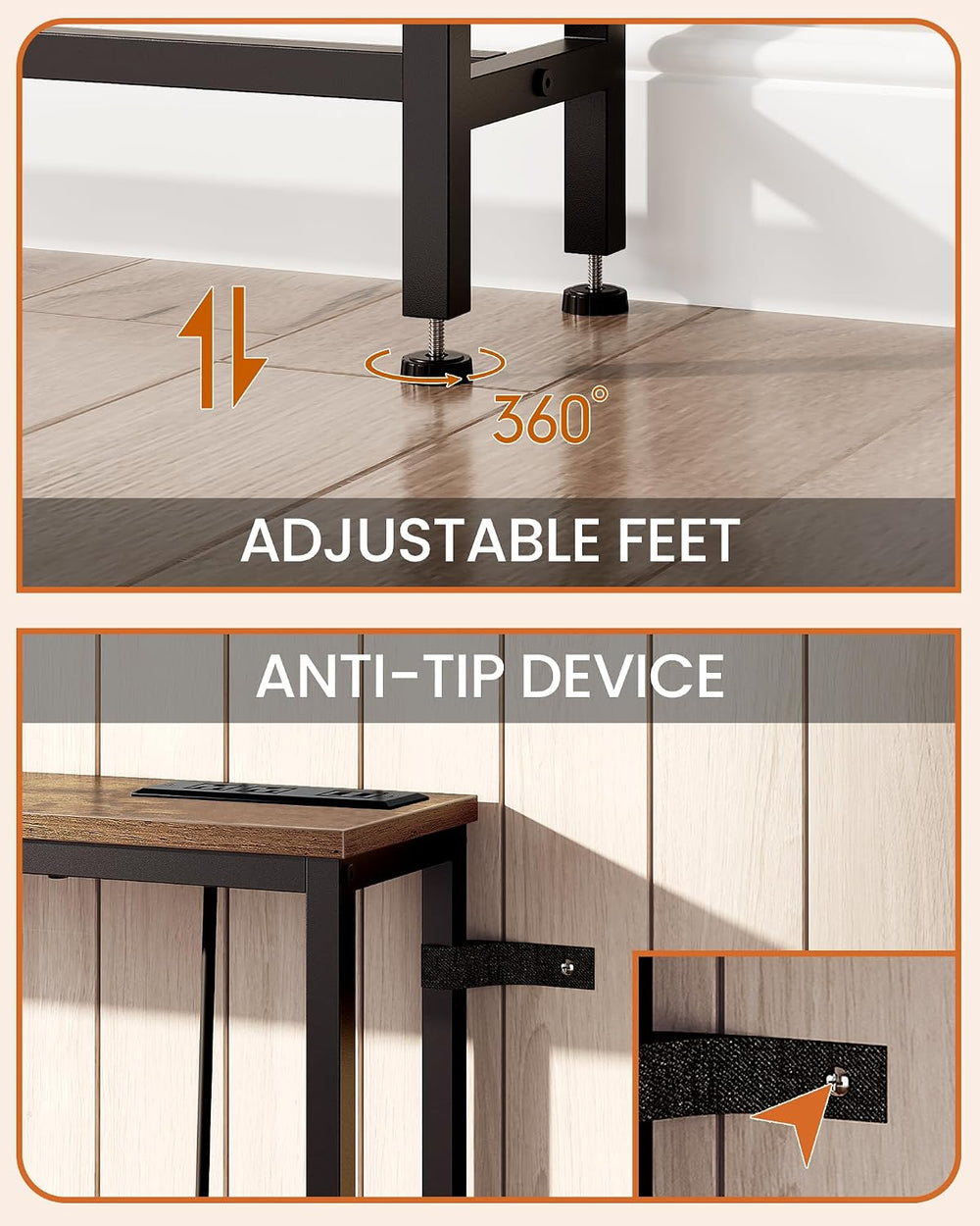 CHOEZON 78.7'' Narrow Console Table with Power Outlet 7.1" Skinn...