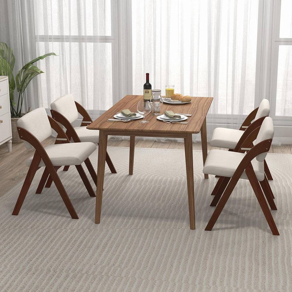 POWERSTONE Folding Chairs Set of 2 with Cushion, Modern Foldable Kitchen Dini...