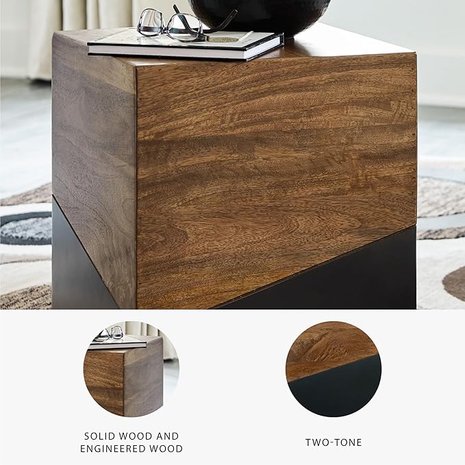 Signature Design by Ashley Trailbend Eclectic Accent End Table, Brown & G...