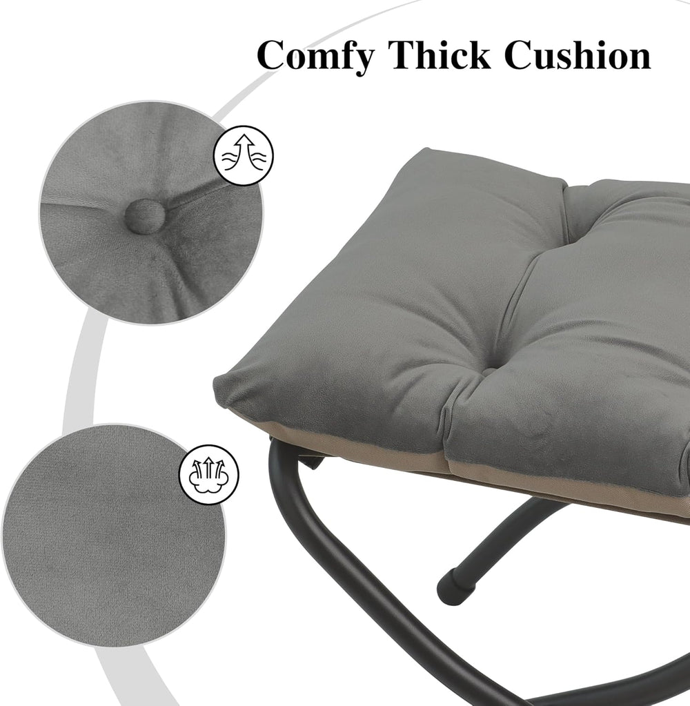 15"(H) Folding Ottoman, Set of 2, Foldable Footrest Stool, Small Foot St...