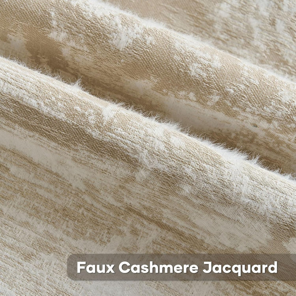 HAUSSY Pack of 2 Faux Cashmere Throw Pillow Covers 18x18 Inch, Brown White