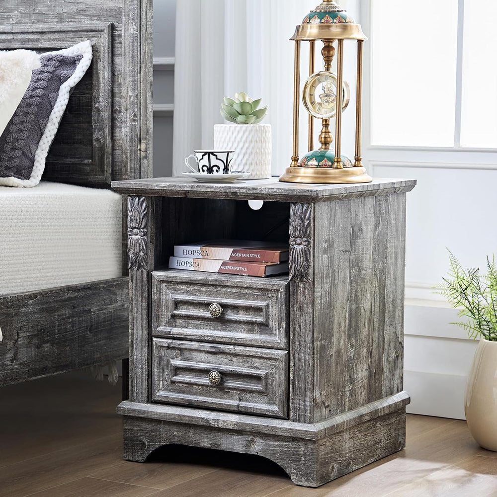 BLANKSPACE Nightstand,Farmhouse End Side Table, Night Stand,Bedside Cabinet f...