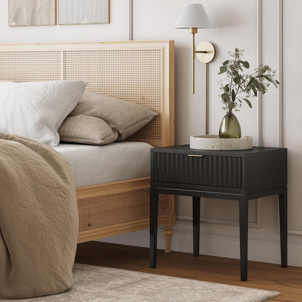 Nathan James Jasper Boho Side Table, Solid Wood Bedroom Nightstand or Bedside...