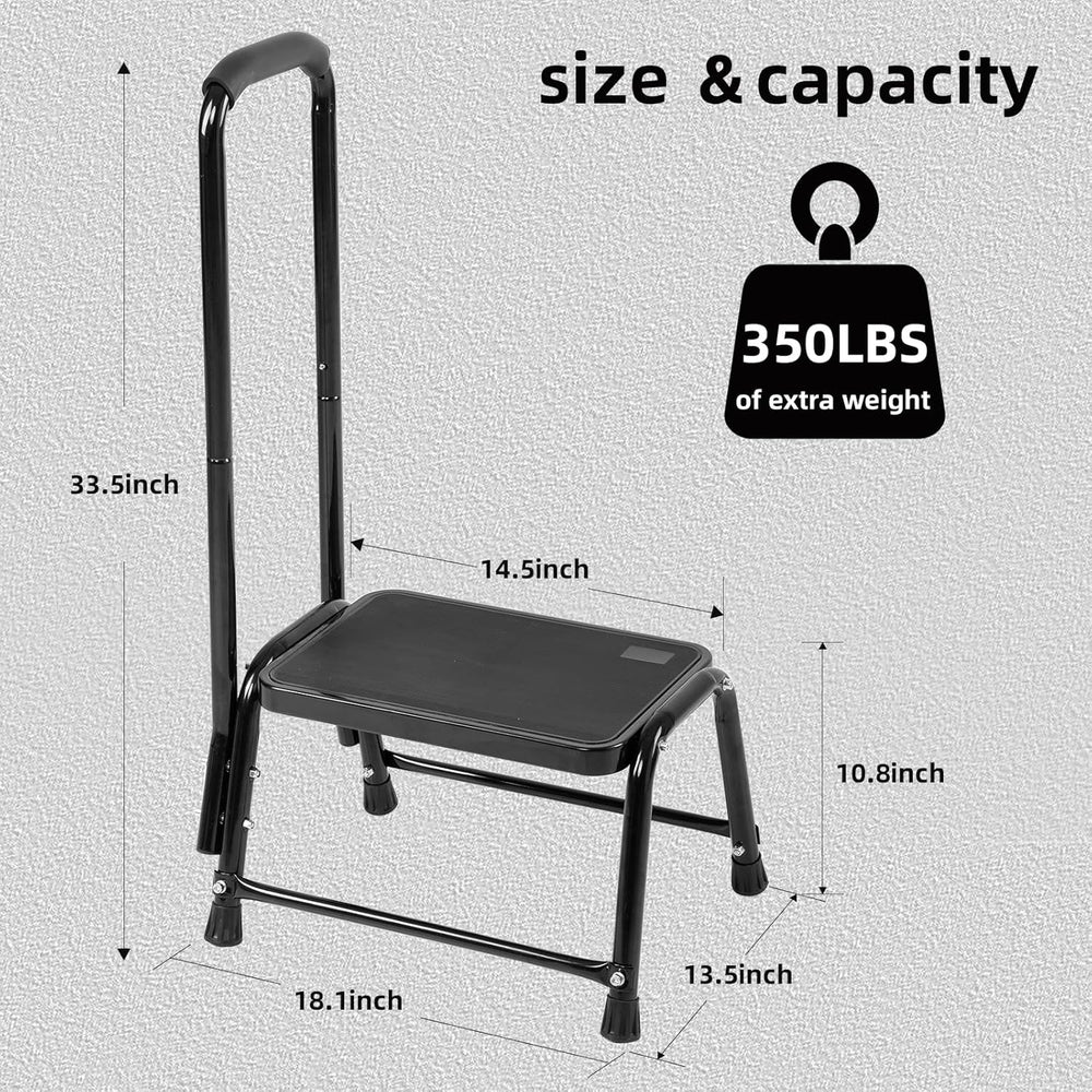 Step Stool with Handle for Adults๏ผSeniors Heavy Duty Holds 350 lbs.Stepping S...