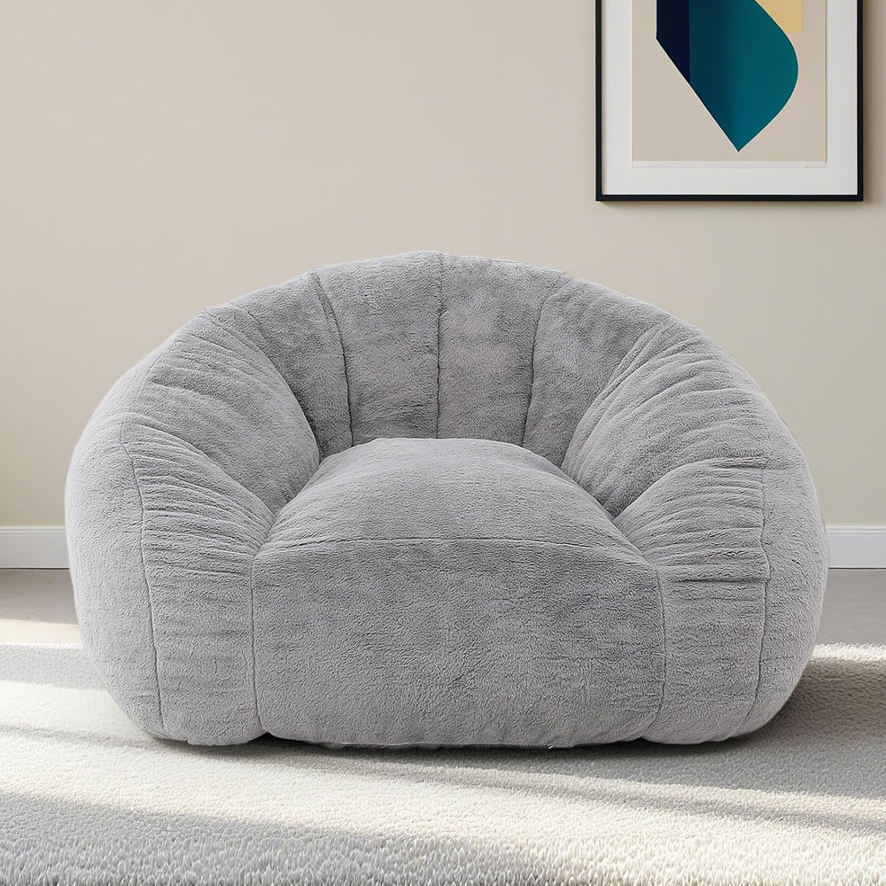Bean Bag Chair for Adults, Soft Faux Fur Giant Beanbag Chairs, Oversized Cozy...
