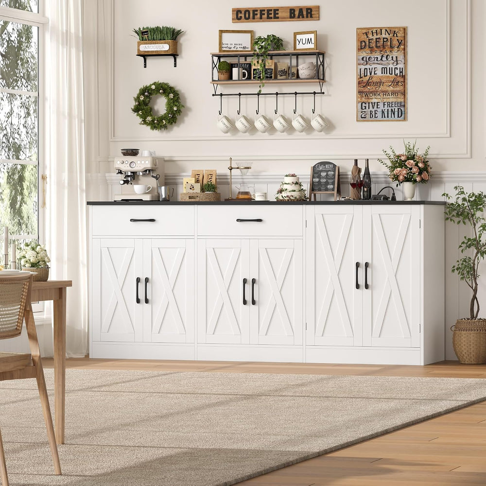 HOSTACK 71" W Kitchen Buffet Cabinet with Storage, Large Coffee Bar Cabinet