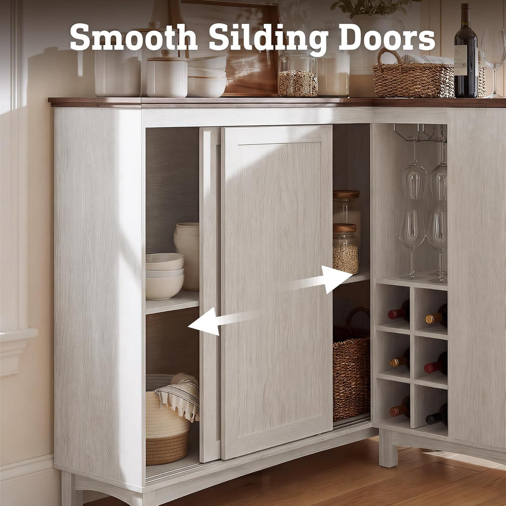 Corner Cabinet with Charging Station,L-Shaped Kitchen Pantry Storage Cabinet ...