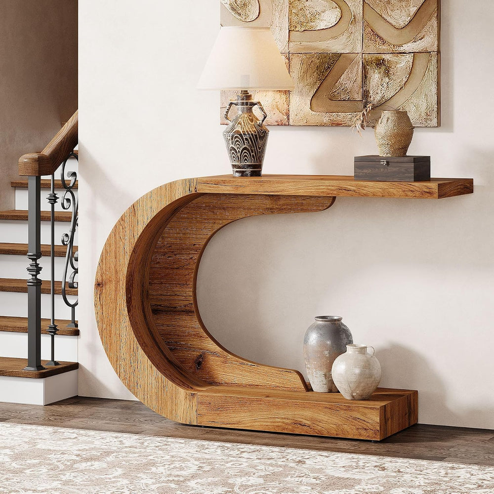 Tribesigns 43.3" Mid-Century Modern Console Table for Entryway, Wood C-S...
