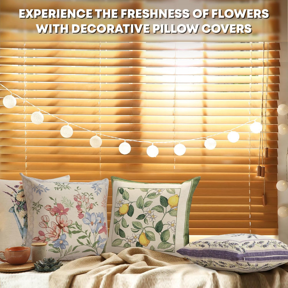 Floral Decorative Daisy French Tapestry Throw Pillow Cover, 18 x 18 in