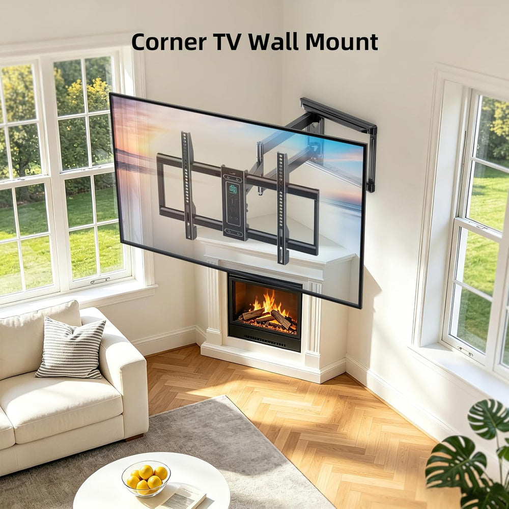 HCMOUNTING Long Arm Full Motion Corner TV Wall Mount for 32–80” TVs | Decorat...