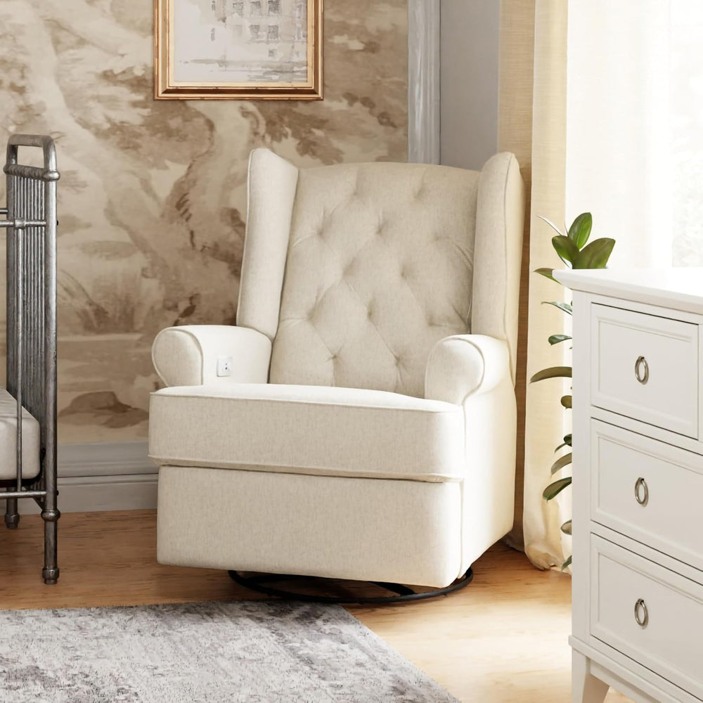 Namesake Harbour Electronic Recliner and Swivel Glider with USB Port in Perfo...