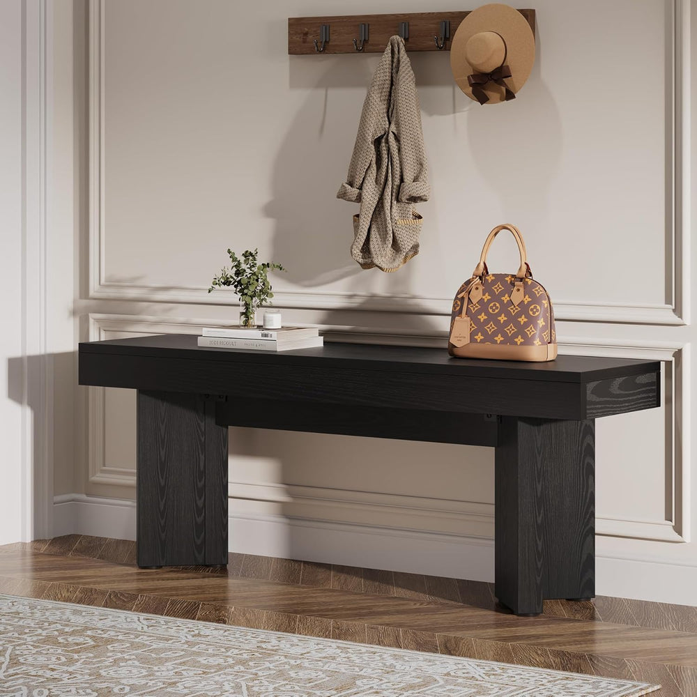 Tribesigns Farmhouse Wooden Dining Bench, 47" Indoor Entryway Bench with...