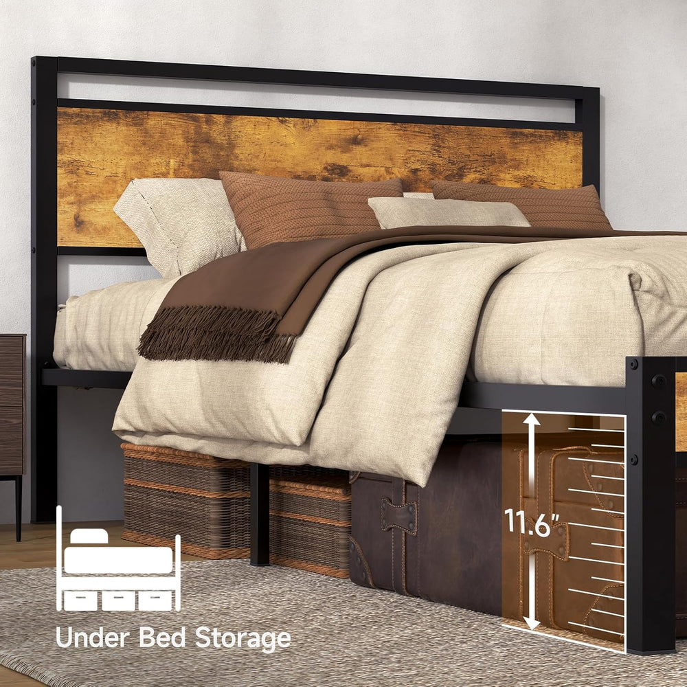 Z-hom Easy Assembly Queen Bed Frame & Headboard Footboard,Underbed Storage