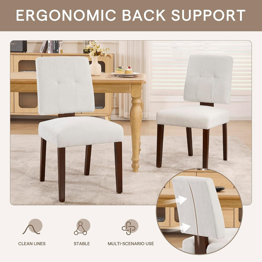 Wooden Dining Chairs Set of 6, Upholstered Dining Room Chairs