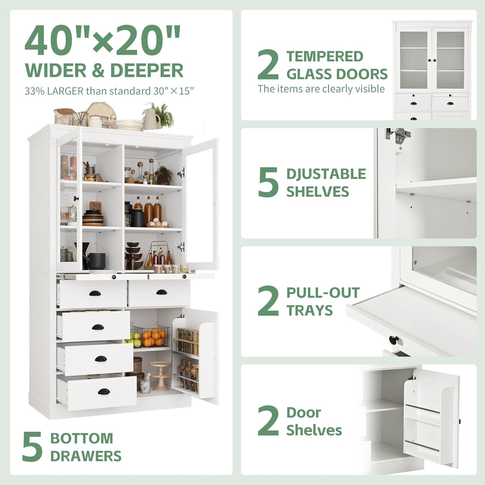 roomfitters 72" Kitchen Pantry Organizers and Storage Kitchen Cabinet, S...