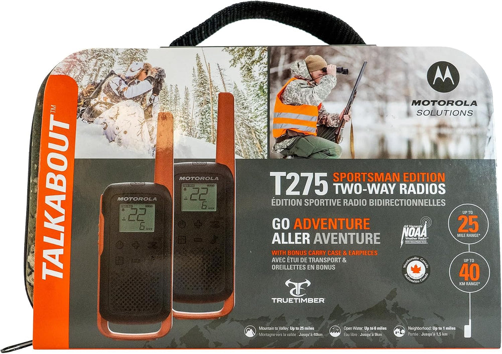 Motorola Talkabout T275 Two-Way Radios (2-Pack) – 25 Mile Range, Rechargeable...
