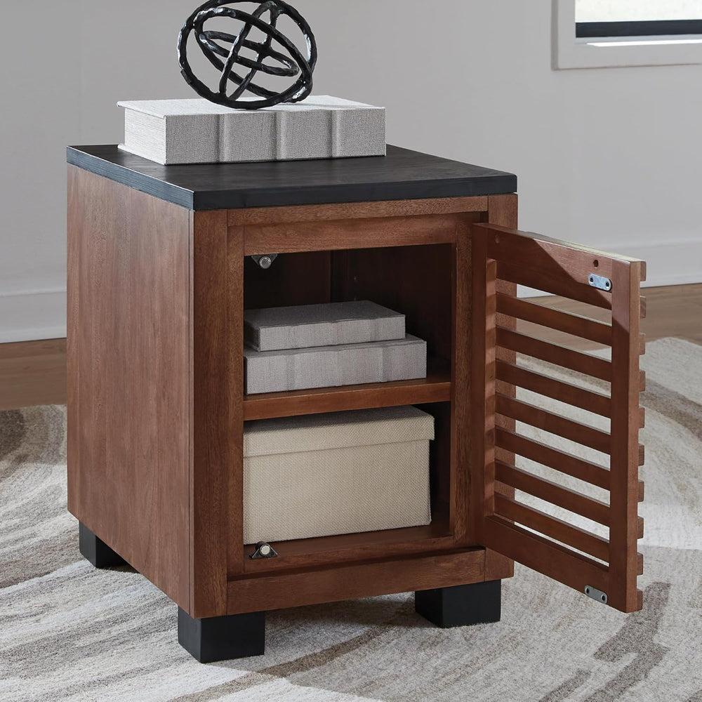 Signature Design by Ashley Kallari Industrial Chairside End Table with Cabine...