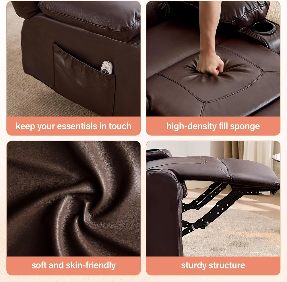 MAHOMICO Swivel Rocker Recliner Chair with Vibration Massage and Heat for Liv...