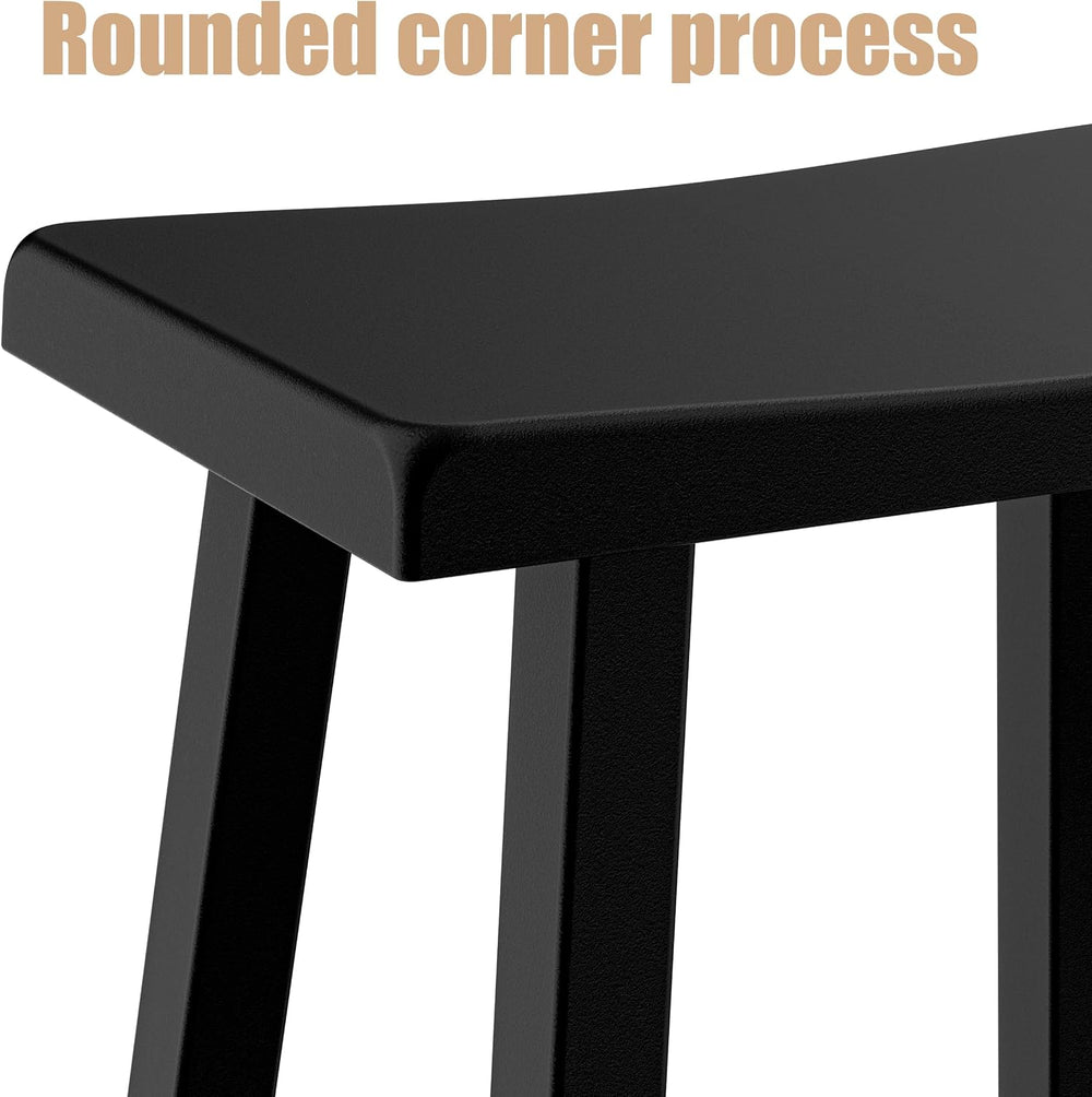 Bar Stools, 24", Black, Set of 2
