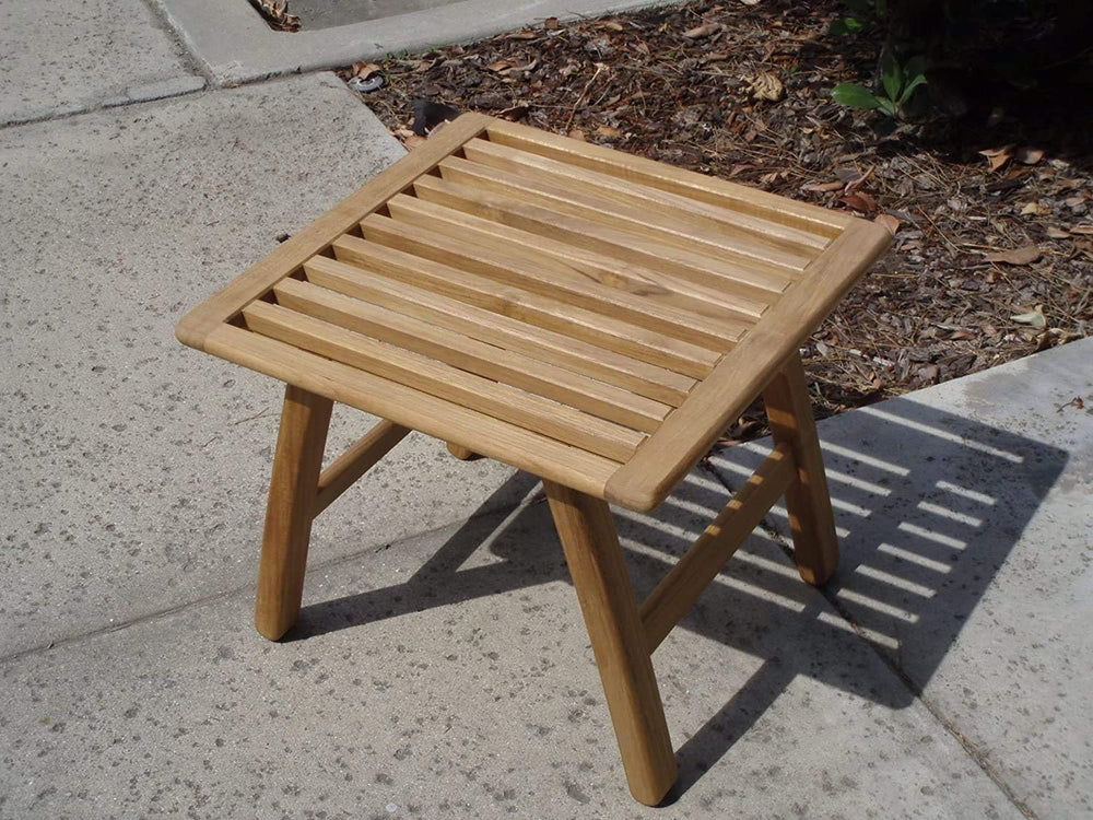 Marina Premium Teak Outdoor Patio Foot Stool Ottoman/Side Table