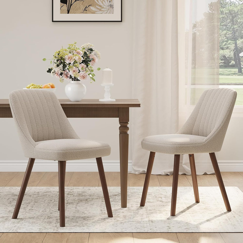 MALOL Upholstered Dining Chairs Set of 2, Modern Fabric Kitchen Chairs with B...