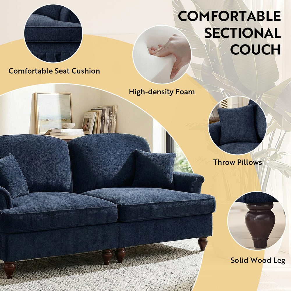 SoarFlash Modular Sectional Sofa Couch, Comfy Chenille Sofa with Removable Ru...