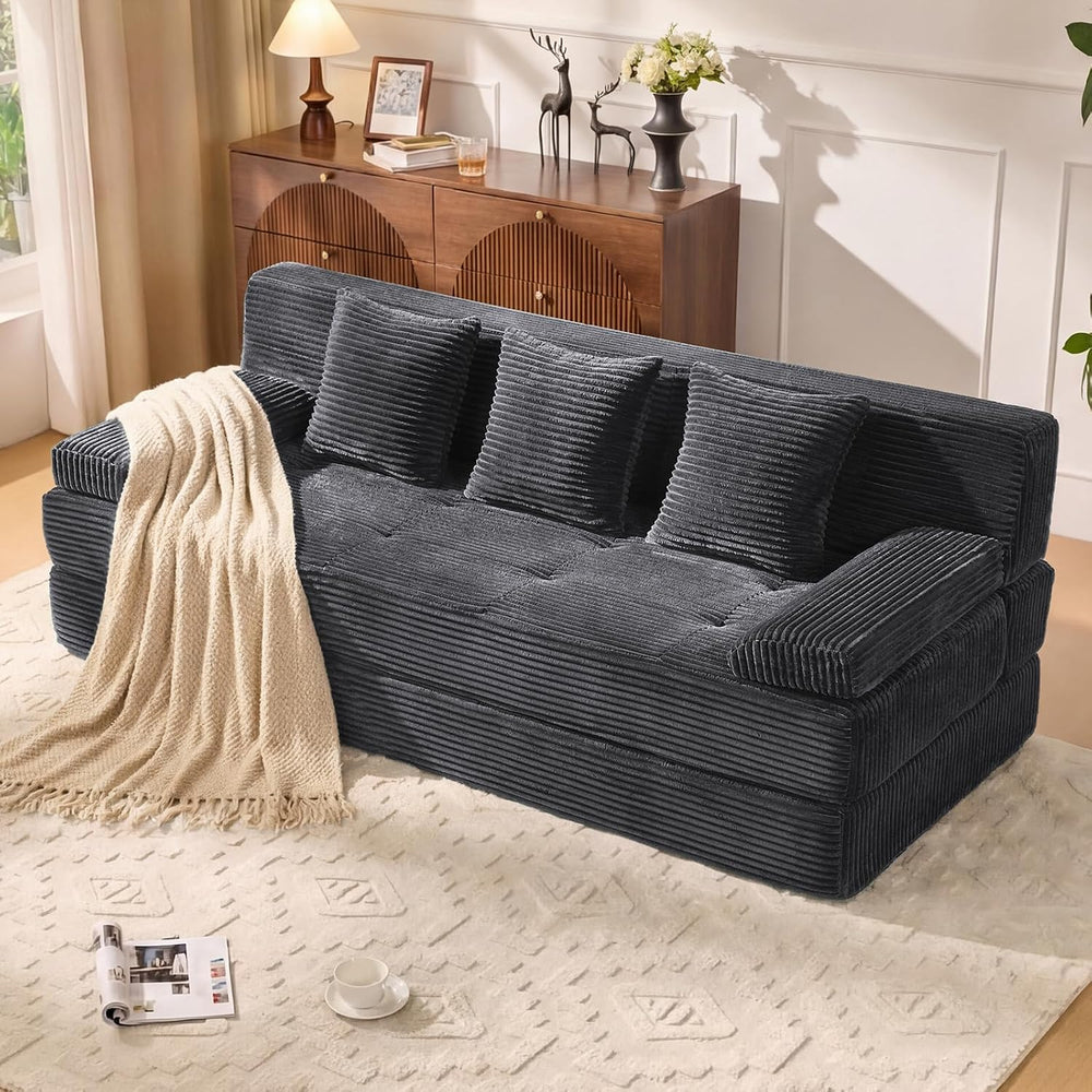 78.7IN Convertible Folding Sofa Bed, 3 Seater Sleeper Sofa Couch | No Assembl...