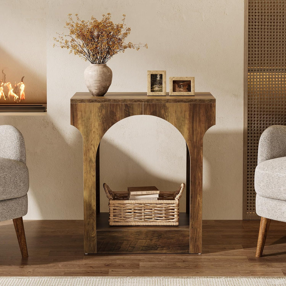Tribesigns Wood End Table Set of 2, Side Table with Storage Space for Living ...