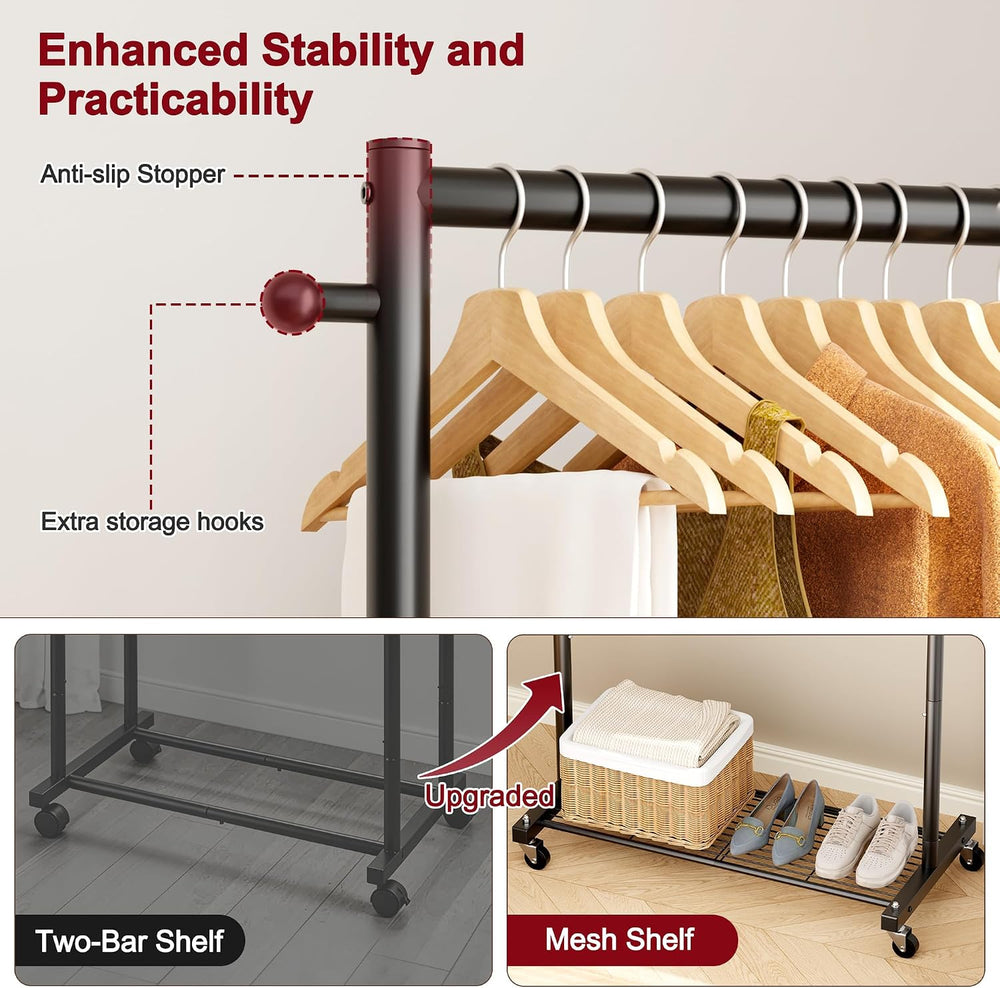 Small Clothing Racks for Hanging Clothes Rack with Wheels Rolling Rack