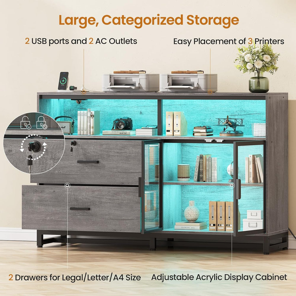 SEDETA 59" Filing Cabinet with Lock Drawers fits Legal Size for Home Off...