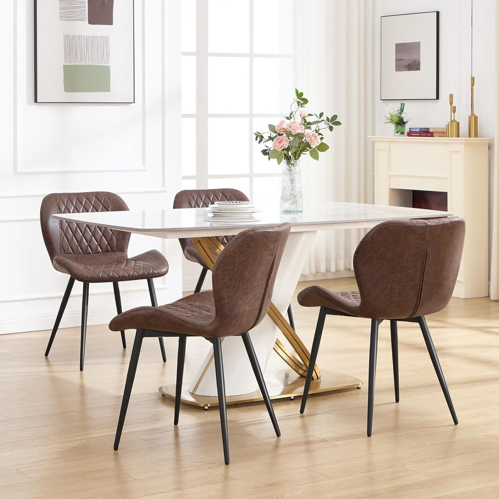 Dining Chairs Set of 4, Comfy Modern Dining Chairs with Thick Cushions, Uphol...