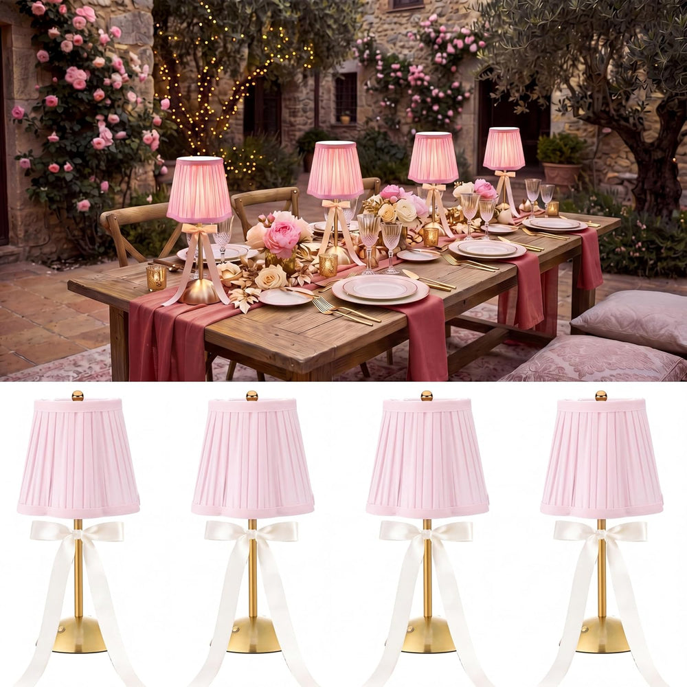 Wedding Cordless Table Lamp Rechargeable, Pink, 4 Pack