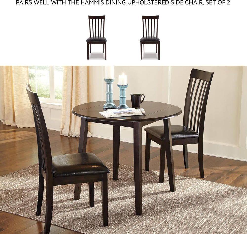 Signature Design by Ashley Hammis Round Dining Room Drop Leaf Table, Seats up...