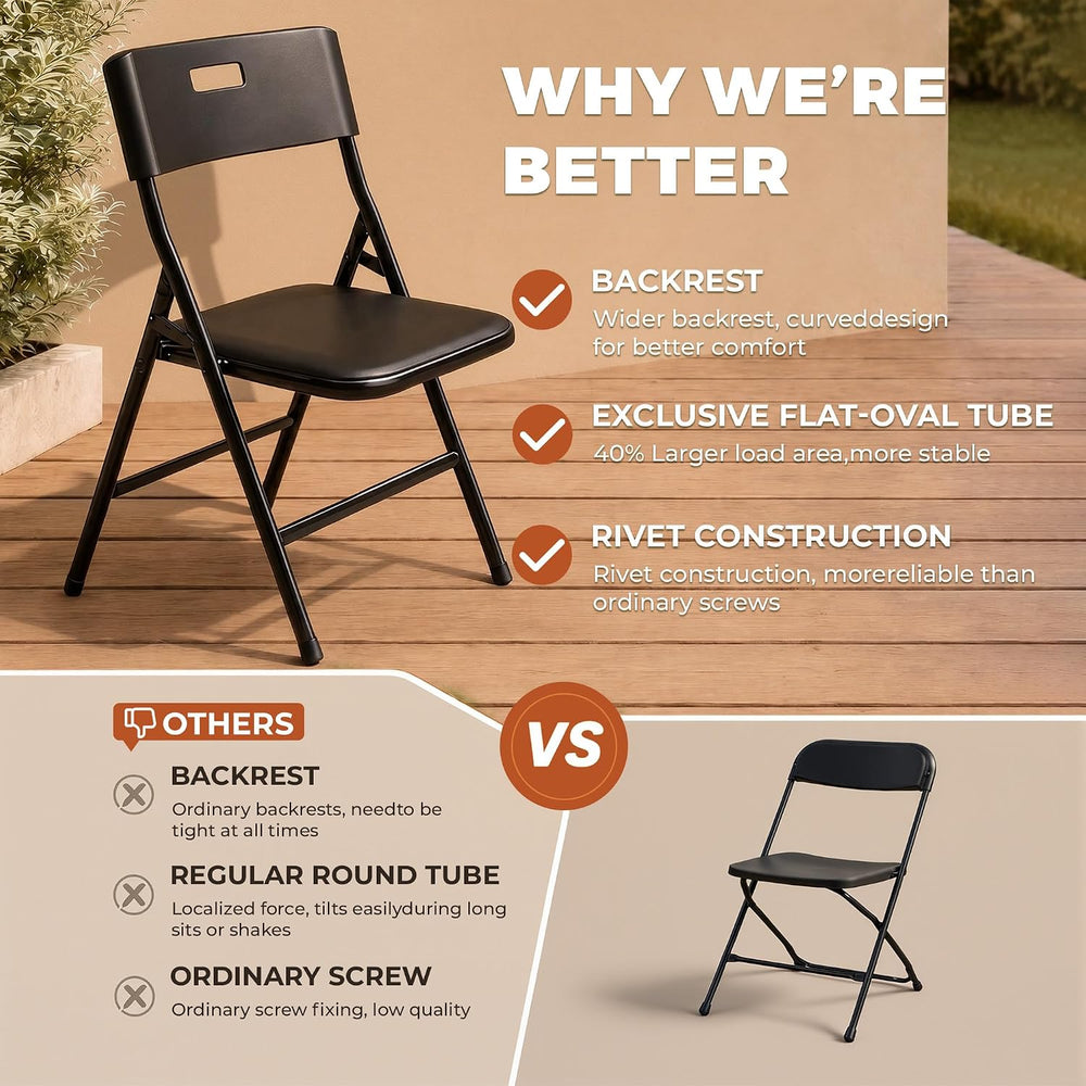 5-Piece Folding Card Table and Chairs Set, 34" Square Table with 330lbs ...