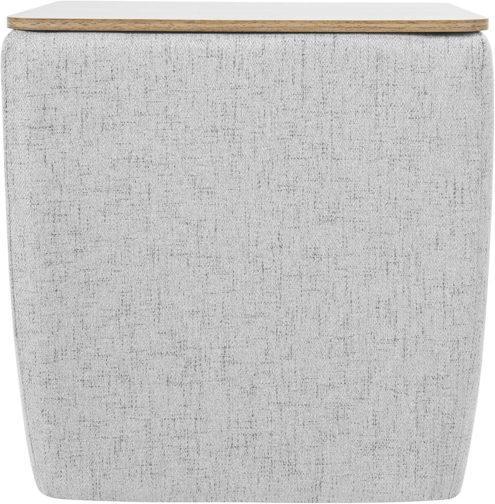 HomePop Home Decor Storage Ottoman with Wood Top|Upholstered Modern Square St...