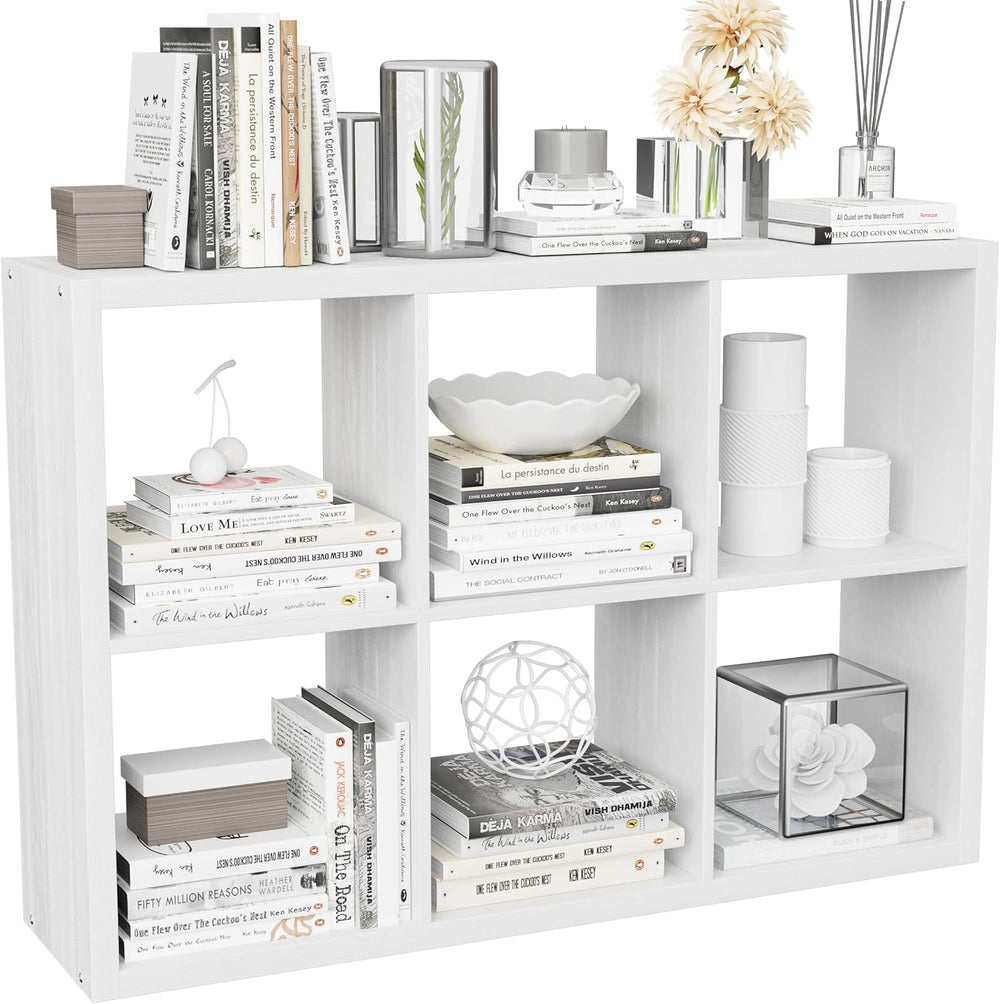Cube Storage Organizer Bookcase, Decorative 11 inch Open Back Cubical Shelf w...