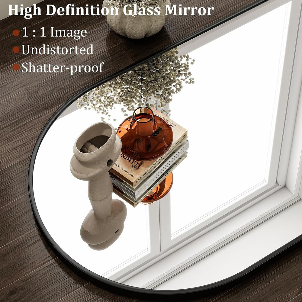 HARRITPURE 20"x30" Arched Bathroom Mirror Wall Mounted Black Arch M...