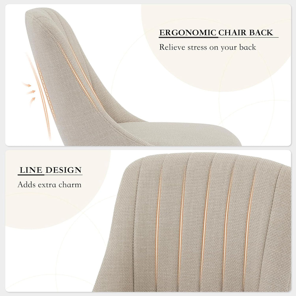 GarveeHome Dining Chairs Set of 2,Modern Upholstered Kitchen Chairs with Ergo...