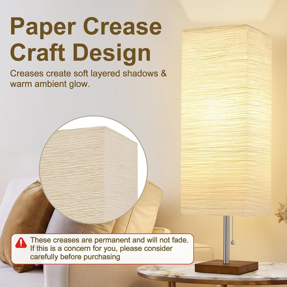 Bedside Table Lamp for Bedroom, 25.75" Tall Lamp for Living Room, 3CCT
