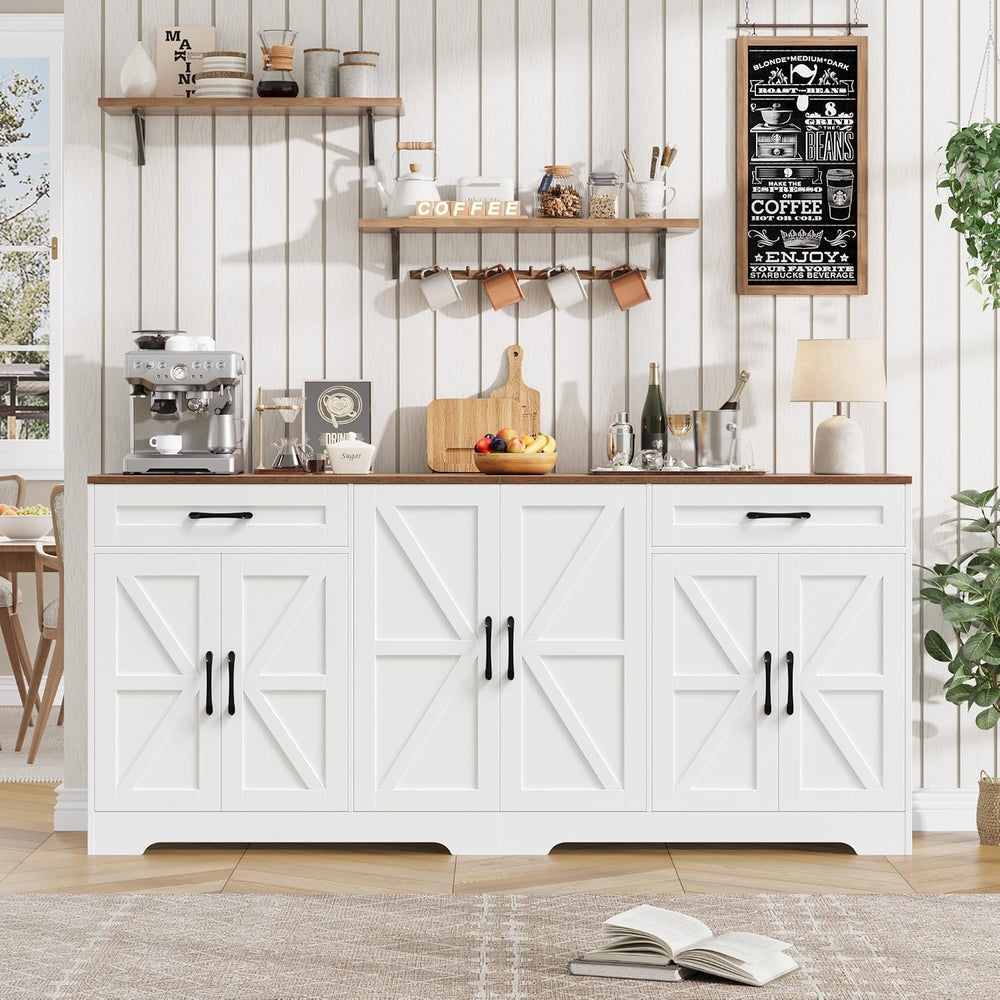 BOTLOG 71” Large Kitchen Buffet Cabinet with Adjustable Shelves