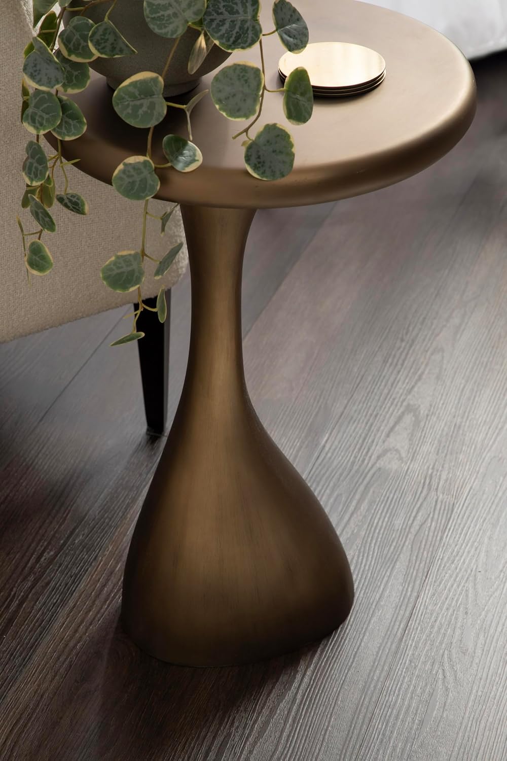 Kate and Laurel Auclair Modern Metal Round Side Table, 14 x 14 x 22, Antique ...