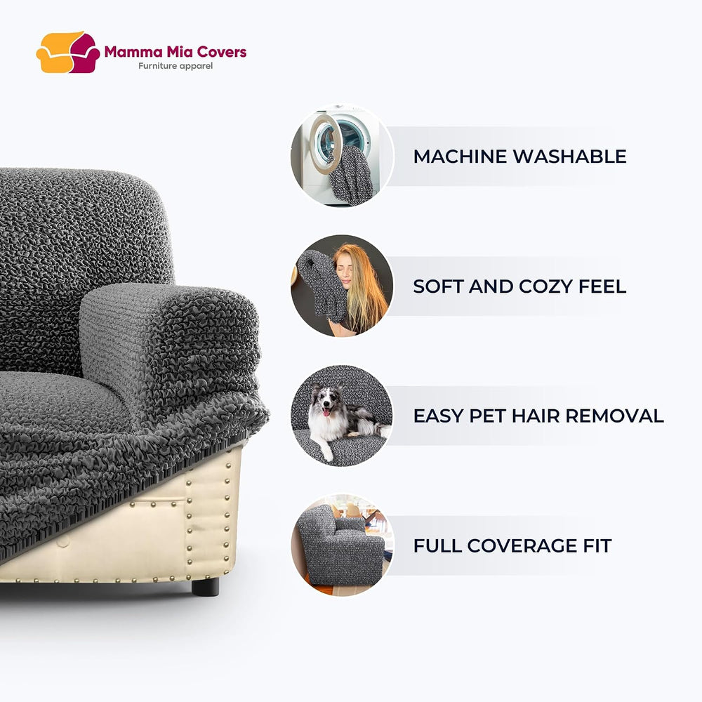 PAULATO Stretch Chaise Lounge Slipcover 1-Piece Non-Slip – Soft Elastic Loung...