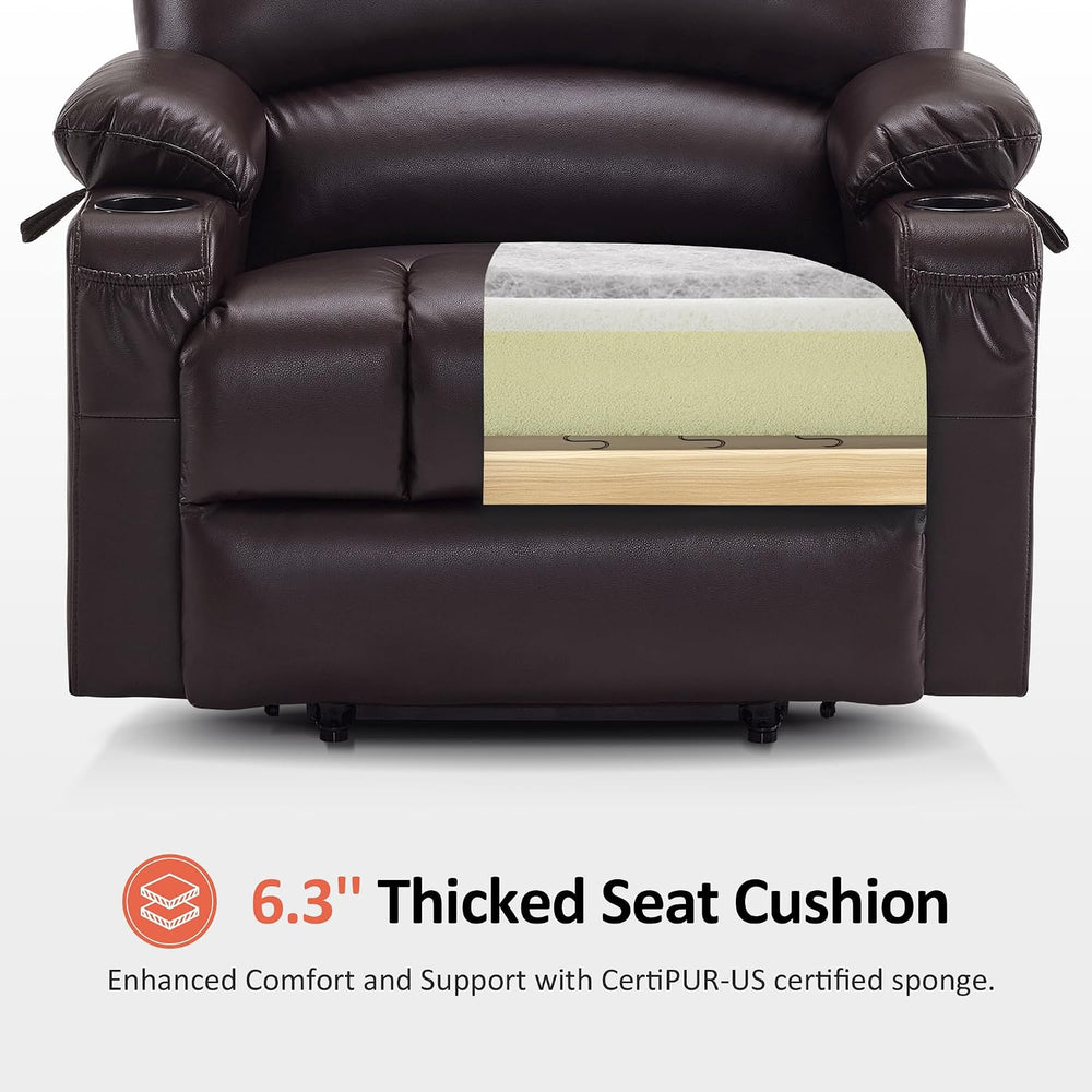 MCombo Oversized Power Lift Recliner Chair for Elderly R7092 (Dark Brown) | S...