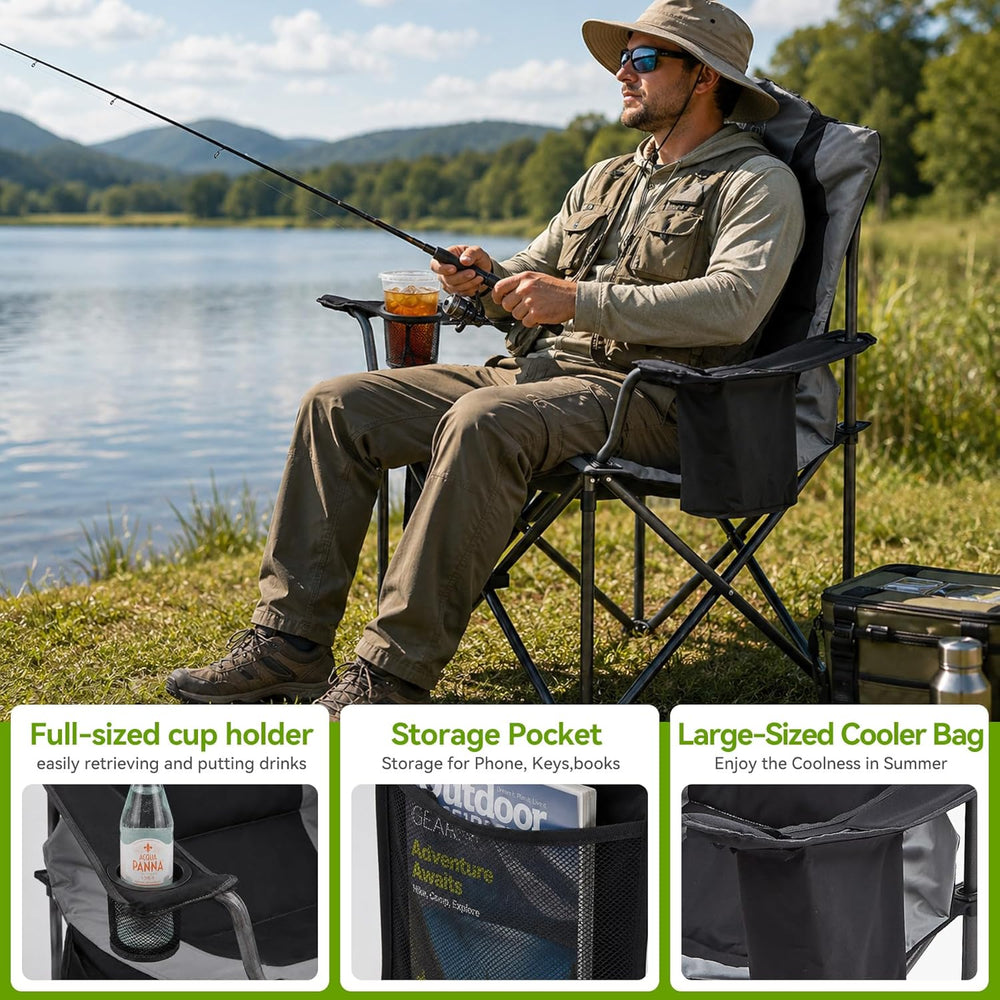 Aohanoi Camping Chairs for Heavy People,Folding Lawn Chairs for Outside Heavy...