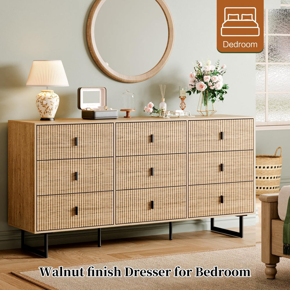 Chrangmay Modern Chest of Drawers with 9 Drawers,Deep Drawers,Clothes Organiz...