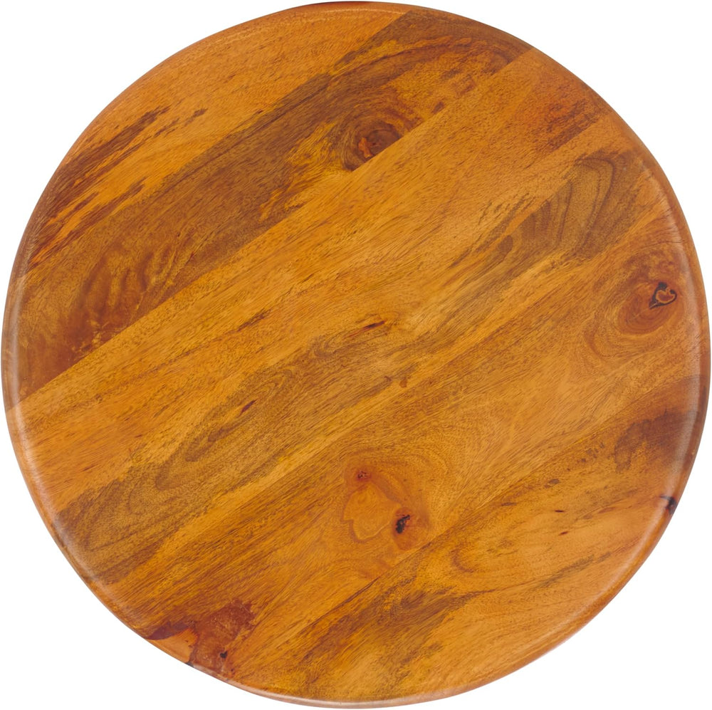 SAFAVIEH Home Collection - Karin Side Table, Round Dark Brown Solid Wood Desi...