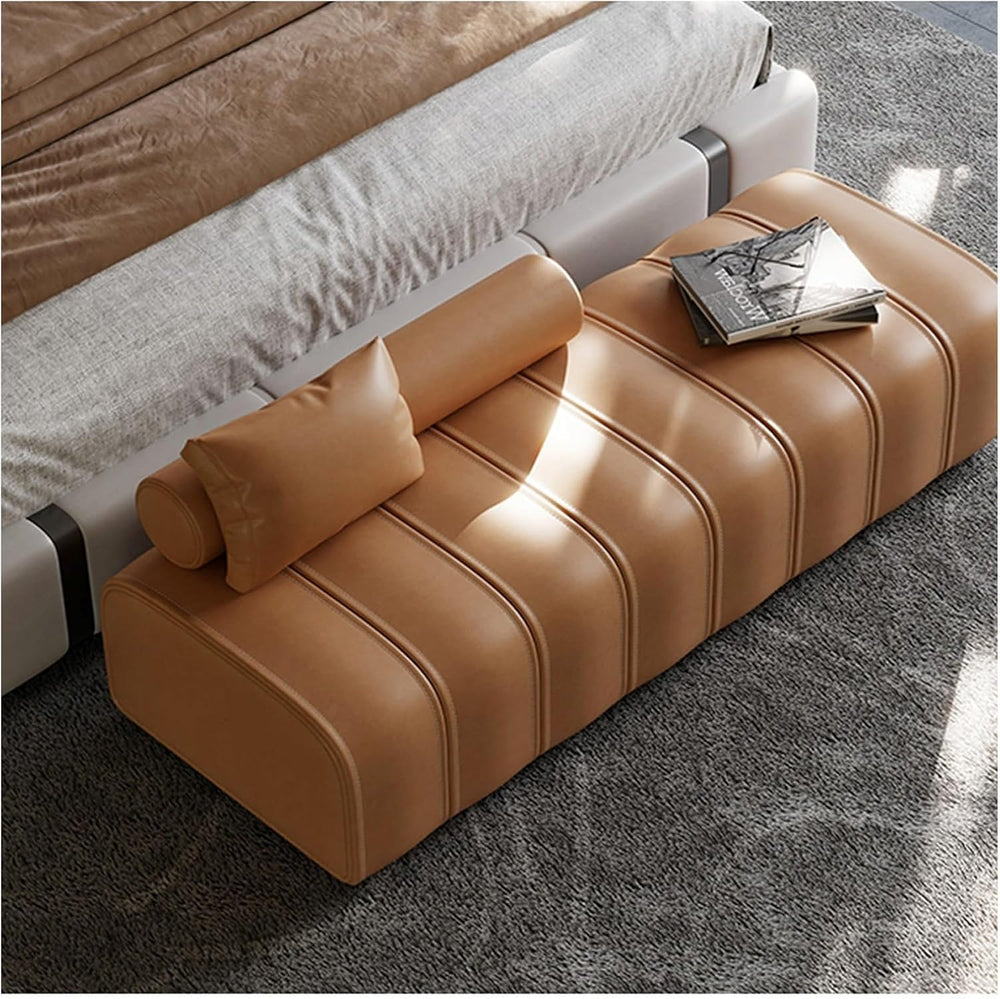 Modern Faux Leather Upholstered End of Bed Bench Modern Long,Rectangular Acce...