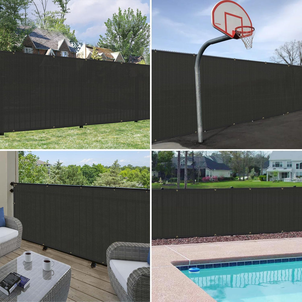 Windscreen4less 6' x 25' Privacy Fence Screen in Black with Bindings ...