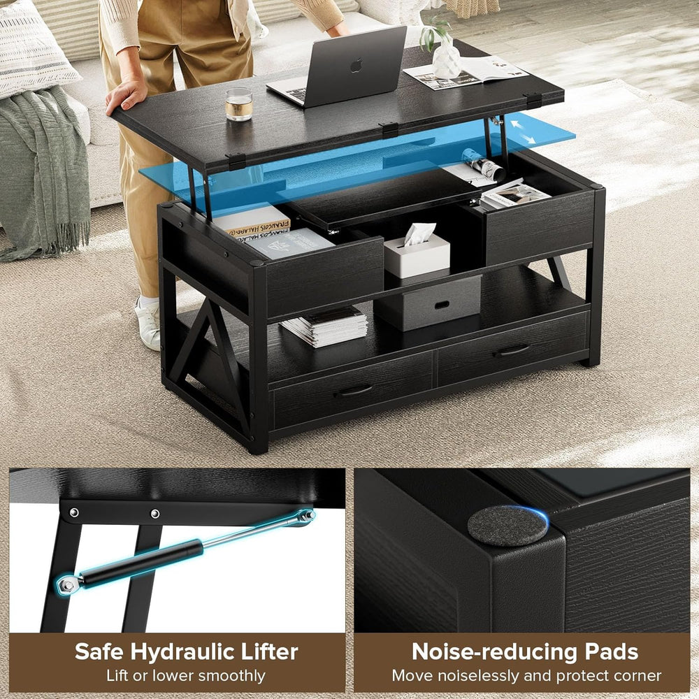 Memobarco 40" Lift Top Coffee Table,4 in 1 Multi-Function Lift Coffee Ta...